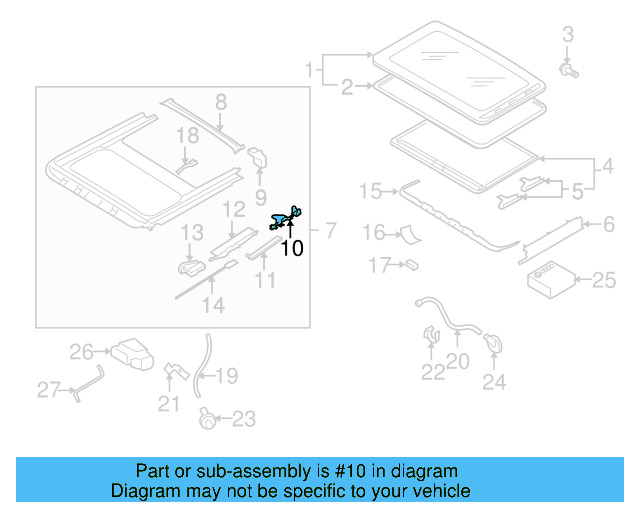 Sunroof Guide Jaw 8D5-877-482 - View 31