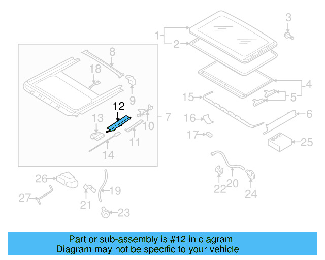 Sunroof Guide Jaw 8D5-877-151-A - View 48