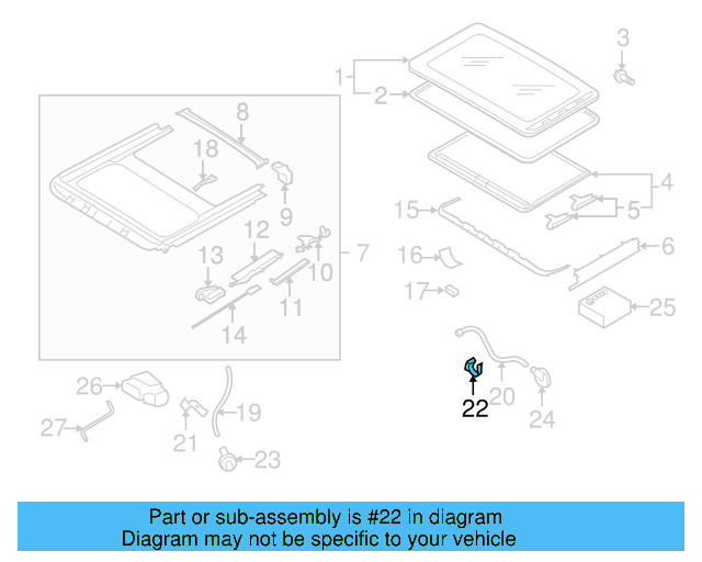 Sunroof Drain Hose Bracket 1K6-877-244 - View 56