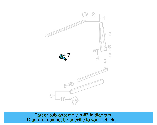 Side Molding Screw N-103-091-01 - View 8