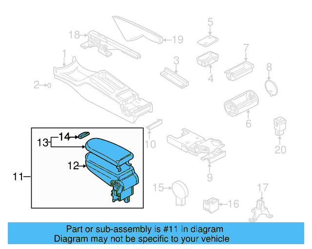Armrest Assembly 3B0864209SFHD - View 7