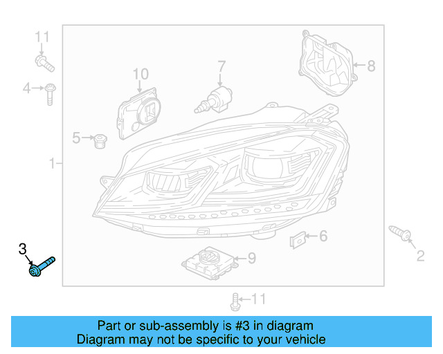 Headlamp Assembly Lower Bolt N-911-664-01 - View 66