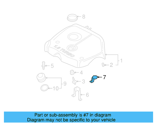 Engine Cover Bracket 06A-103-309-AC - View 4