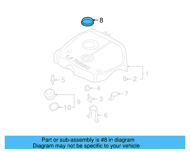 Engine Cover Seal 06A-133-287-G - View 3