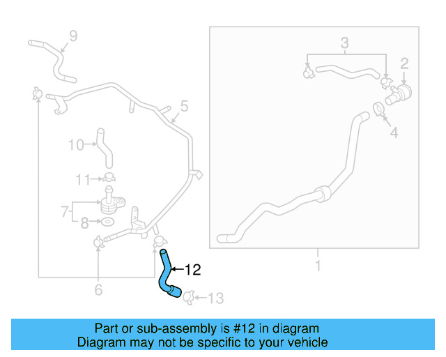 Engine Coolant Hose 06K-121-049 - View 38
