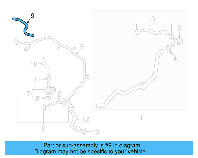 HVAC Heater Hose 1K0-122-073-GP - View 2