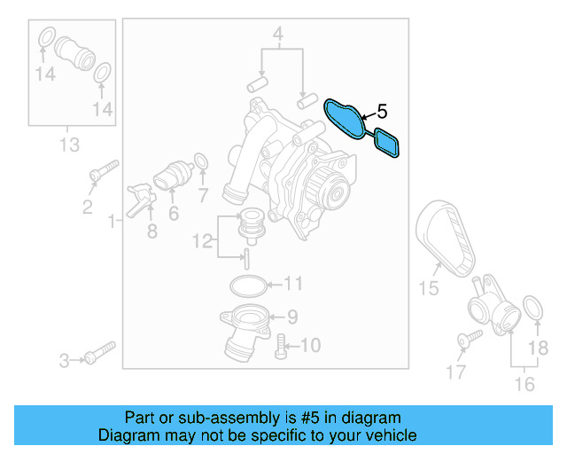 Water Pump Assembly Seal 06J-121-119 - View 12