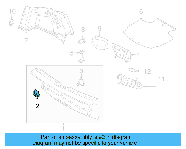 Rear Panel Trim Clip 357-867-646-9B9 - View 2