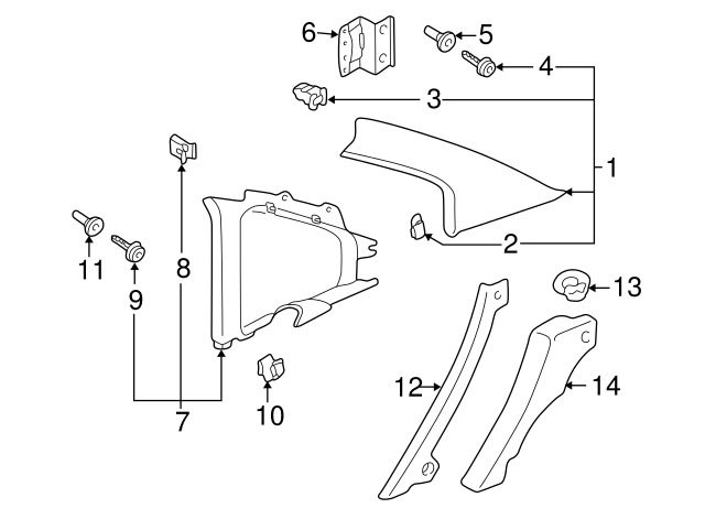 Upper Quarter Trim 3B5-868-582-L-3U5
