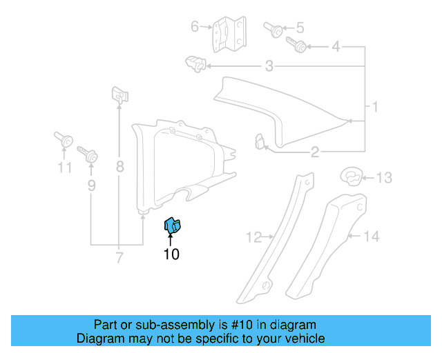 Lower Quarter Trim Upper Retainer 3B0-867-200 - View 25
