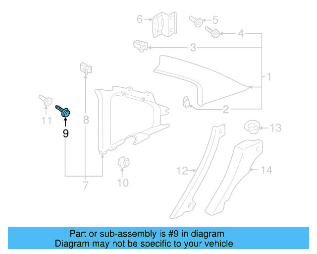 Lower Quarter Trim Upper Retainer 3B0-867-200 - View 23