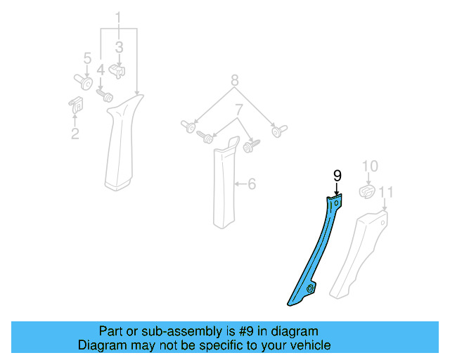 Lower Quarter Trim 3B0-867-767-B-U71 - View 8