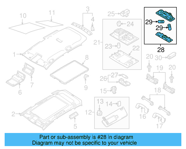 Dome Lamp Assembly 5G0-947-291-K-82V