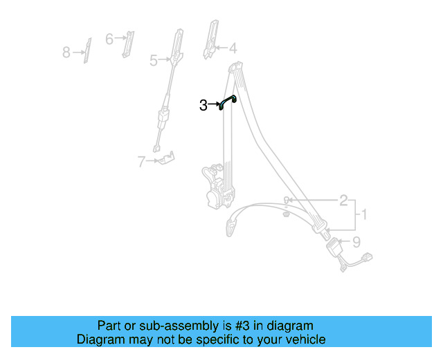 Seat Belt Guide 7L0-857-817 - View 3