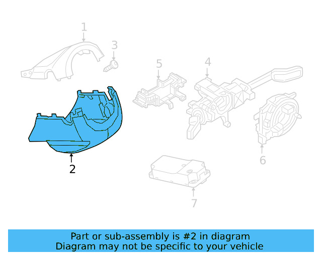 Lower Column Cover 3G0-858-559-E-82V - View 2