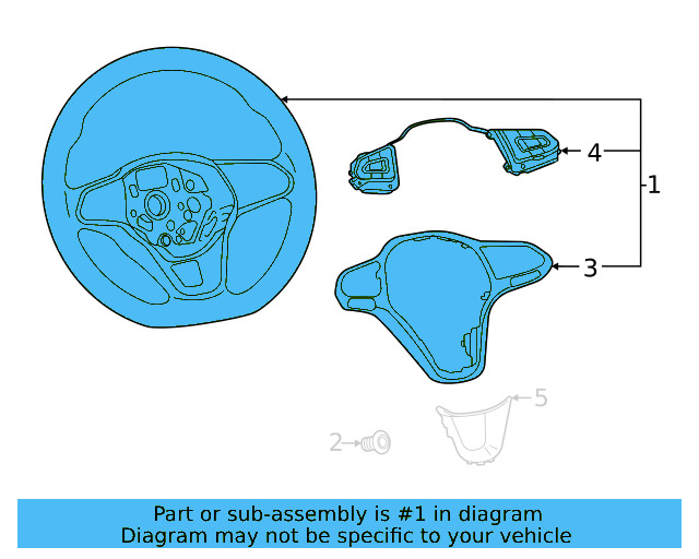 Steering Wheel 2G0-419-089-A-VDH - View 2