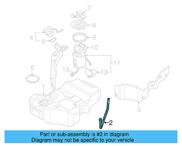 Fuel Tank Strap 3C0-201-653-B - View 6
