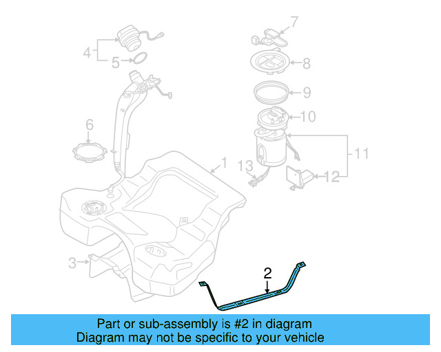 Fuel Tank Strap 3C0-201-653-A - View 3