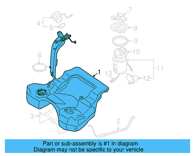 Fuel Tank 3C0-201-055-J - View 2