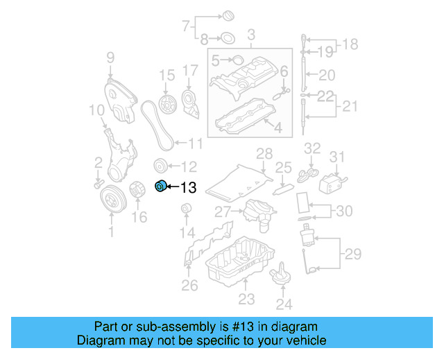 Engine Timing Belt Idler 06B-109-244 - View 15