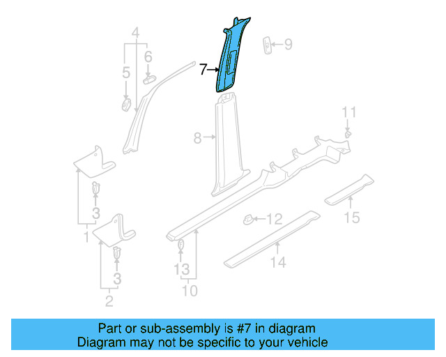 Upper Center Pillar Trim 1J4-867-244-C-6K8 - View 4