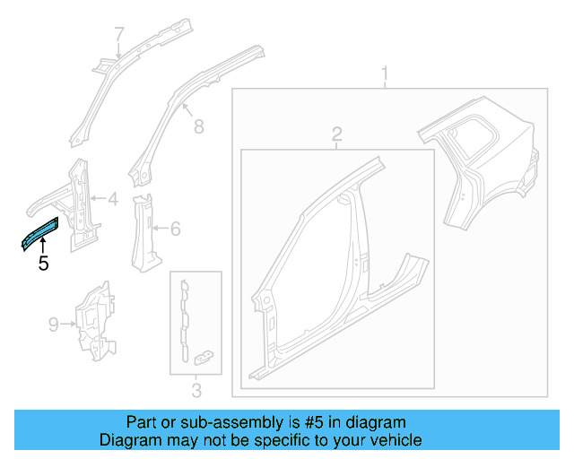 Hinge Pillar Reinforced 7P0-809-204 - View 4