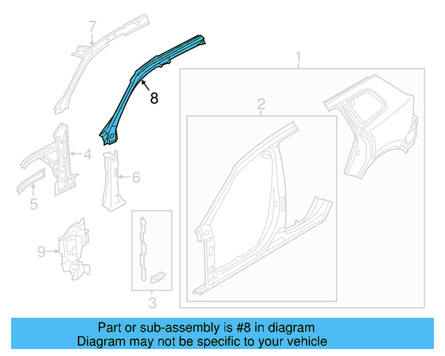 Windshield Pillar Reinforced 7P0-809-199 - View 9