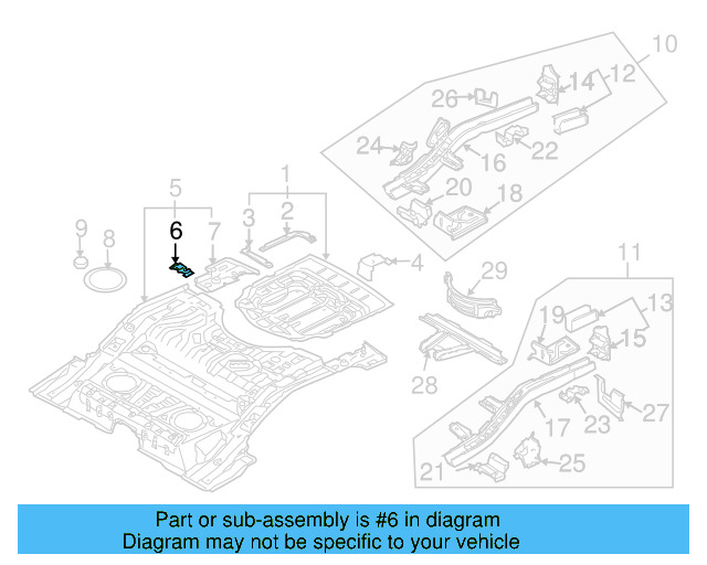 Floor Pan Assembly Bracket 7L0-804-755 - View 3
