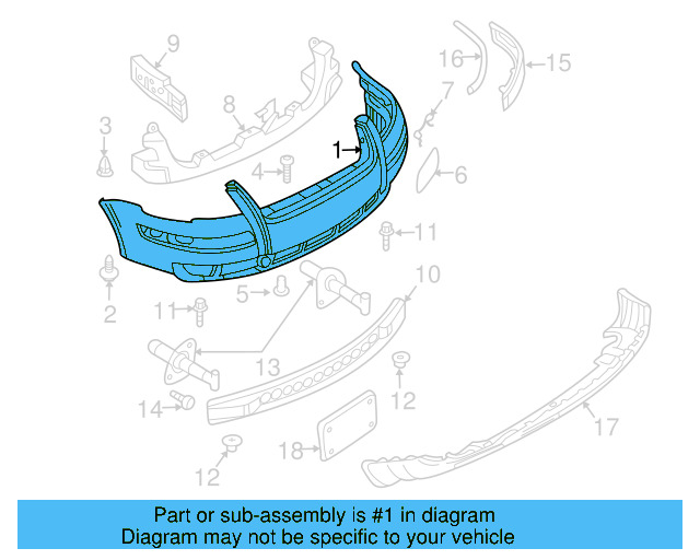 Bumper Cover (Unpainted) 3b0807217ngru - View 2