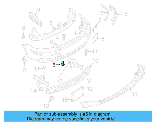Bumper Cover Pin 8D0-805-121-B - View 15