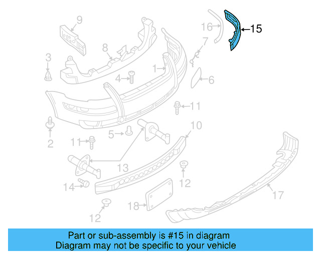 Lower Molding (Unpainted) 3b0807717cgru - View 7