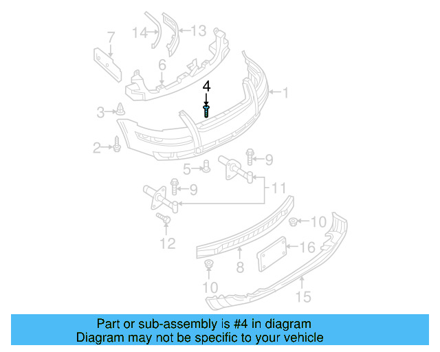 Bumper Cover Screw N-908-259-01 - View 16