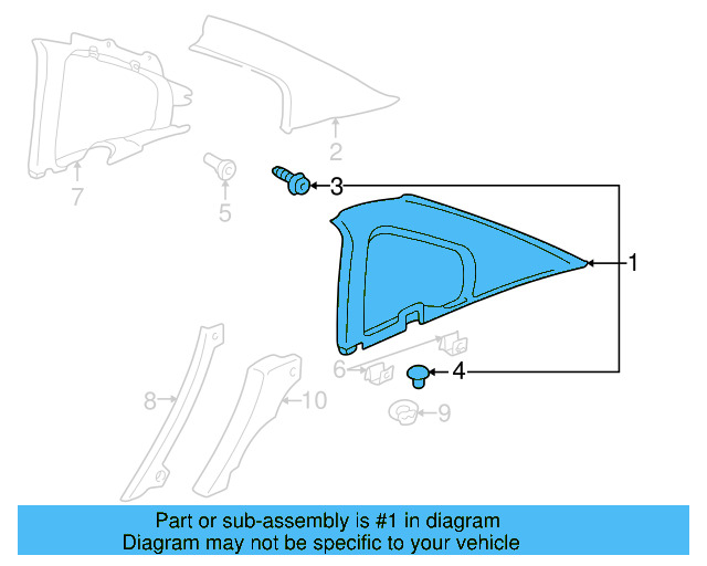 Upper Quarter Trim 3B5868201AFCH - View 3