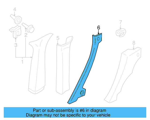 Pillar Trim Clip 3B9-867-208 - View 10