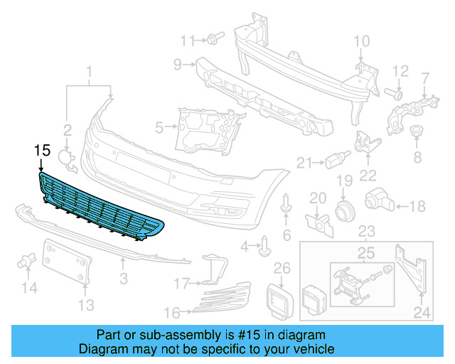 Center Grille 5G0-853-677-D-9B9 - View 2