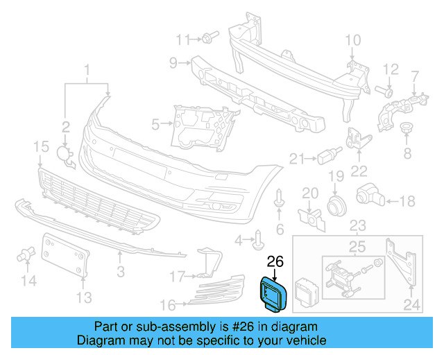 Distance Sensor Trim Plate 5G0-907-225-A-9B9 - View 17