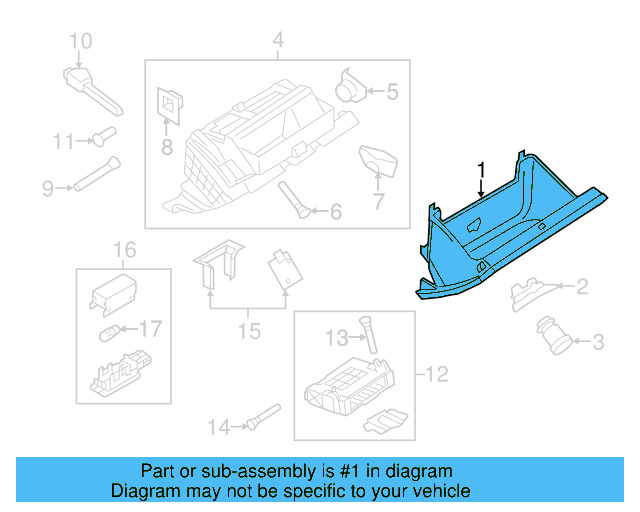 Glove Box Frame 3C1-857-114-E-9B9 - View 11