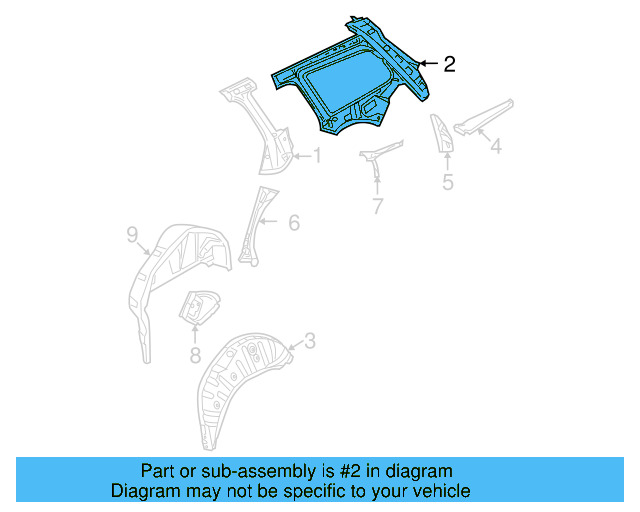 Inner Panel 3C9-809-992 - View 2