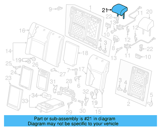 Headrest, Center 561-885-902-B-79X - View 10