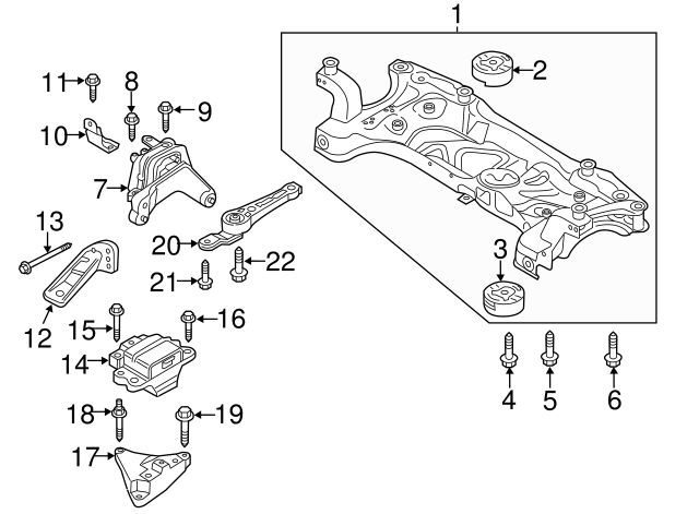 Engine Cradle Mount Bolt N-105-580-02 - View 8