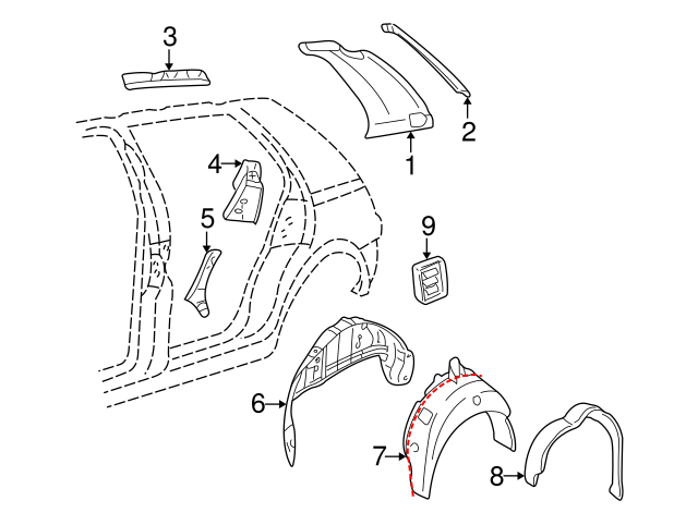 Outer Wheelhouse 1J4-803-424-B