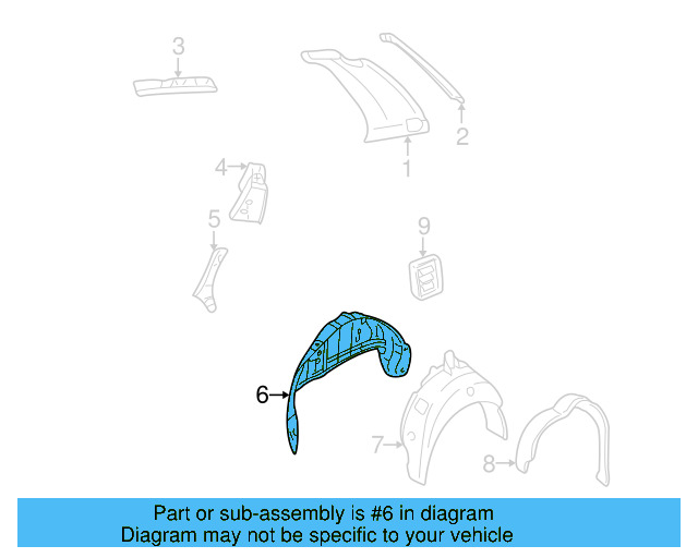 Inner Wheelhouse 1J0-803-422-C - View 6