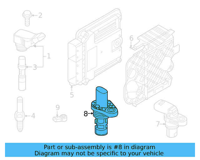 Crankshaft Sensor 05E-906-433-E - View 12