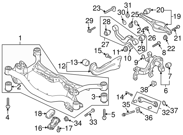 Upper Control Arm Mount Bolt N-105-607-02 - View 37