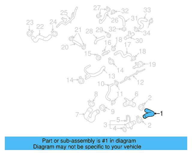 Upper Hose 3C0-121-101-N - View 12