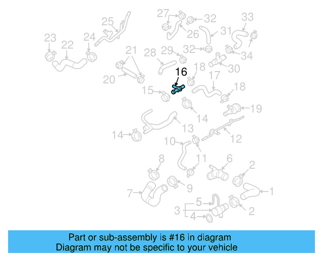 Cooling System Bypass Line Adapter 1J0-121-087-B - View 49