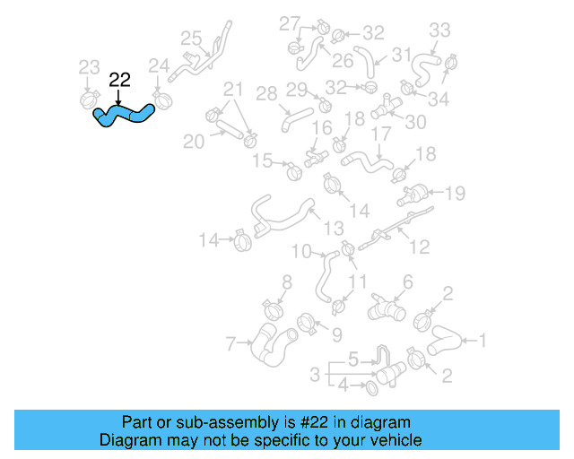 Inlet Hose 3C0-121-073 - View 2