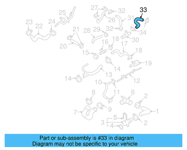 Rear Hose 3C0-121-073-K - View 3