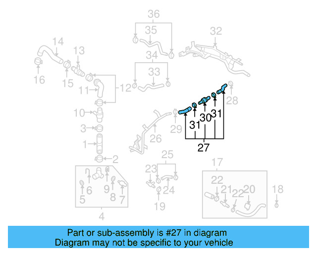 Coolant Hose 3C0-122-096-A - View 3