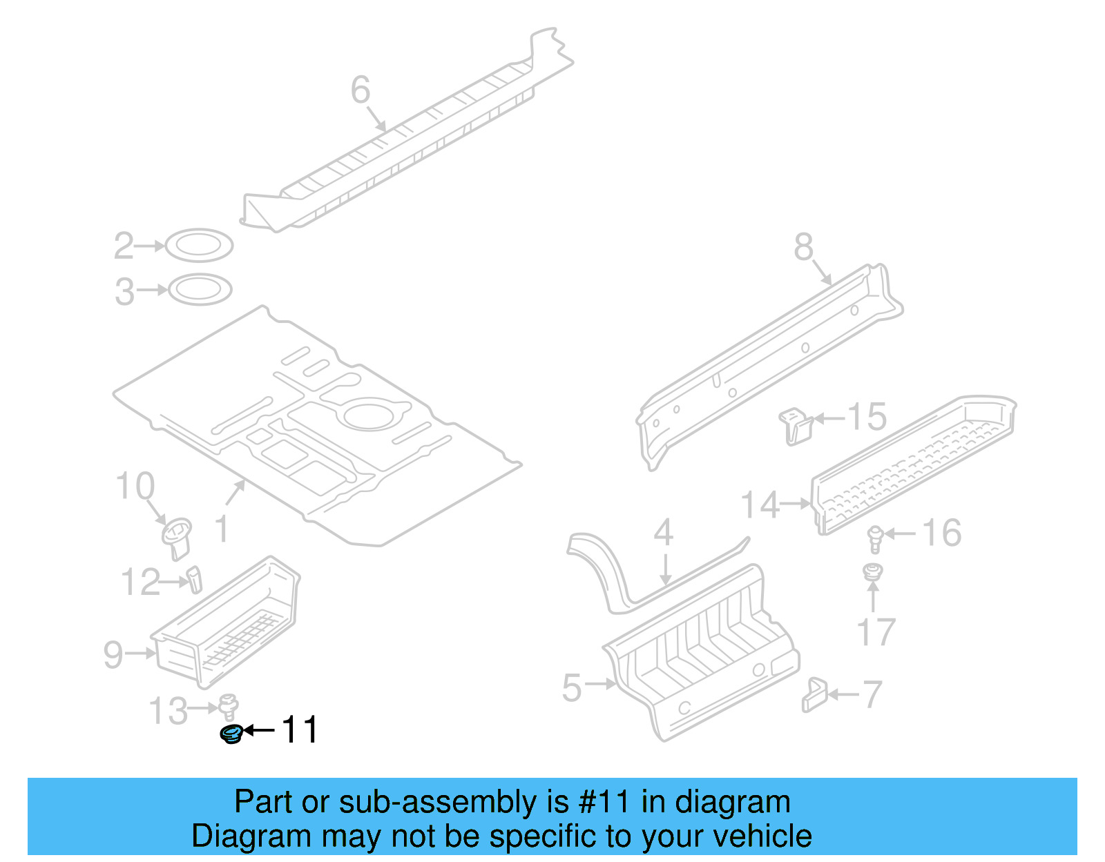 Body Side Molding Grommet 357-853-586-D - View 7